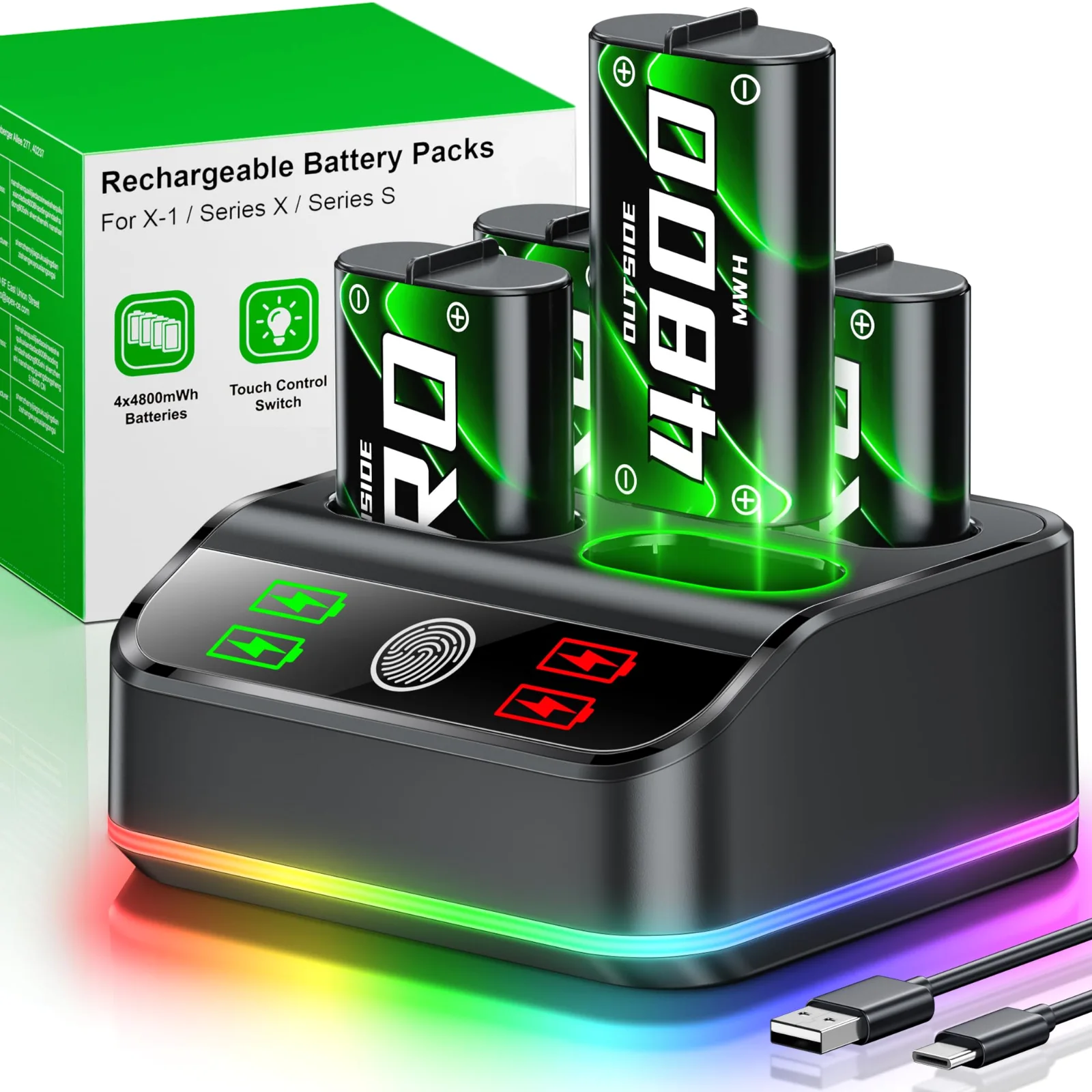 PRO Charging Station, 4 × 4800 mWh PRO, 4 PRO packs, 4800 mWh