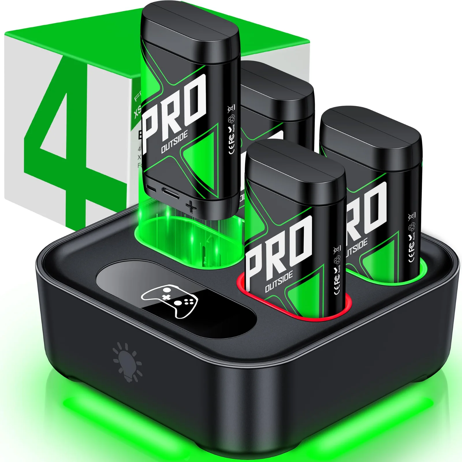 Quad Charging Dock, 4 × 4080 mWh, 4 packs, 4080 mWh