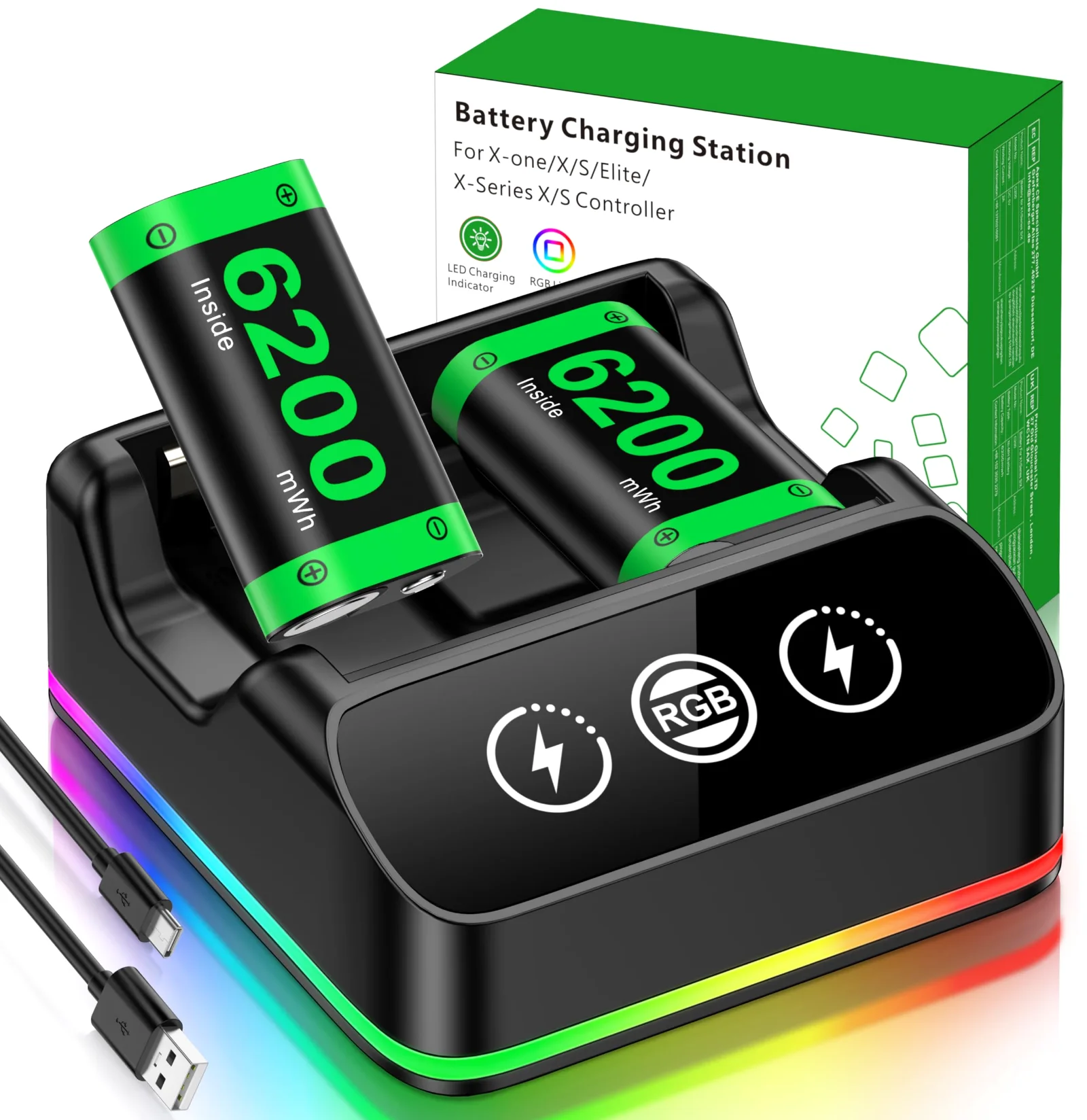 RGB Charging Station, 6200 mWh