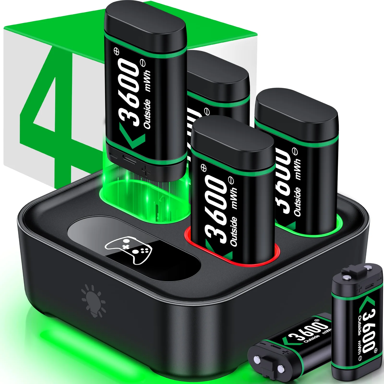 Six-Pack Charging Station, 6 × 3600 mWh, 6 packs, 3600 mWh